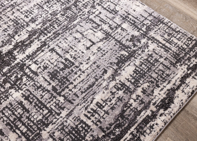 Lyric Grey White Distressed Curvy Rug by Kalora Interiors
