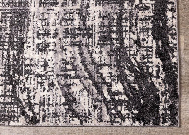Lyric Grey White Distressed Curvy Rug by Kalora Interiors