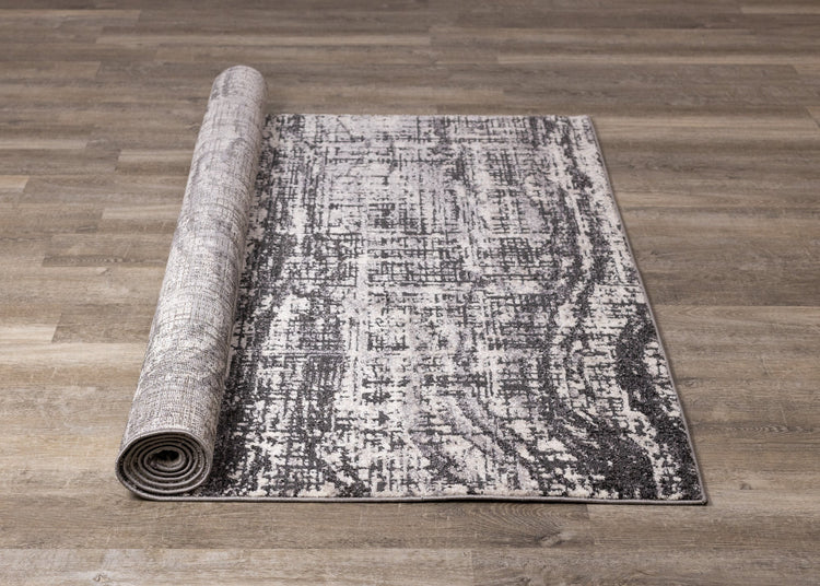 Lyric Grey White Distressed Curvy Rug by Kalora Interiors
