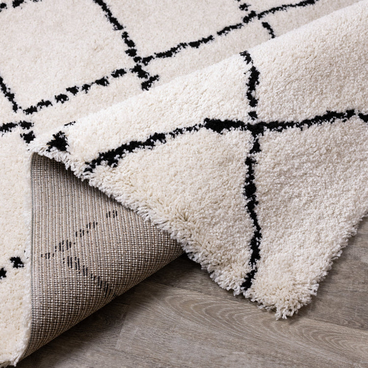 Maroq White Black Diamonds Soft Touch Rug by Kalora Interiors