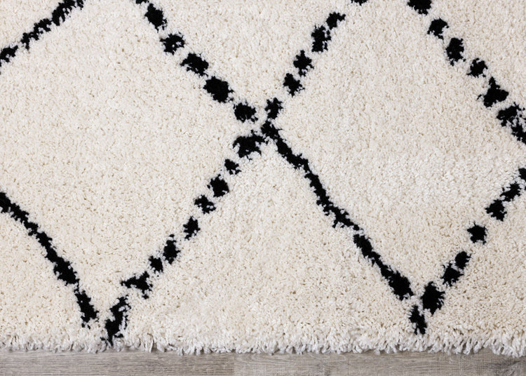 Maroq White Black Diamonds Soft Touch Rug by Kalora Interiors