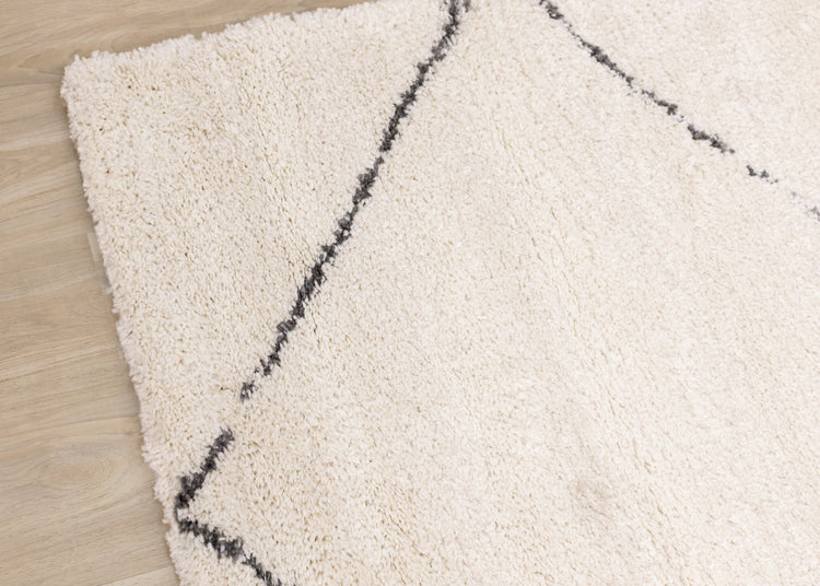 Maroq Cream Grey Uneven Trellis Rug by Kalora Interiors