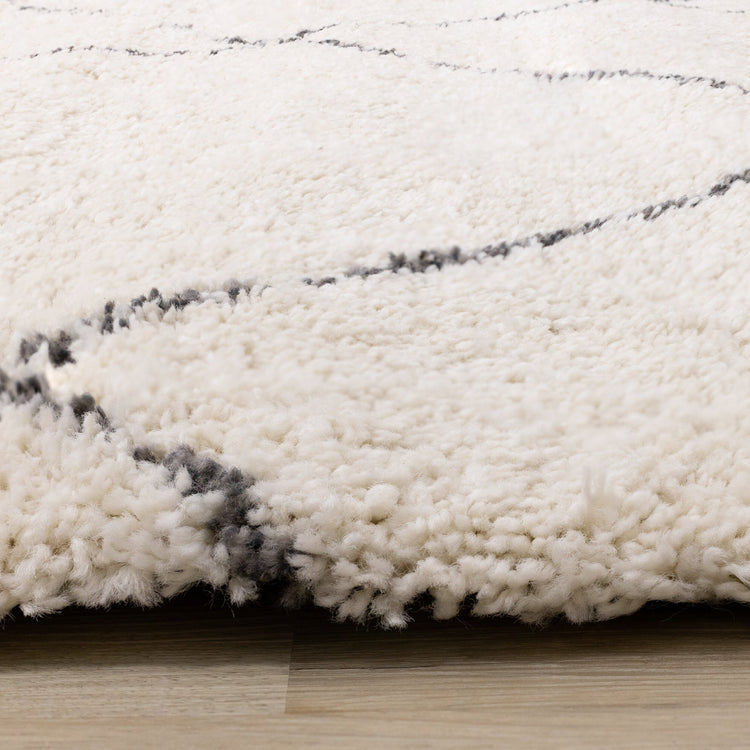 Maroq Cream Grey Uneven Trellis Rug by Kalora Interiors