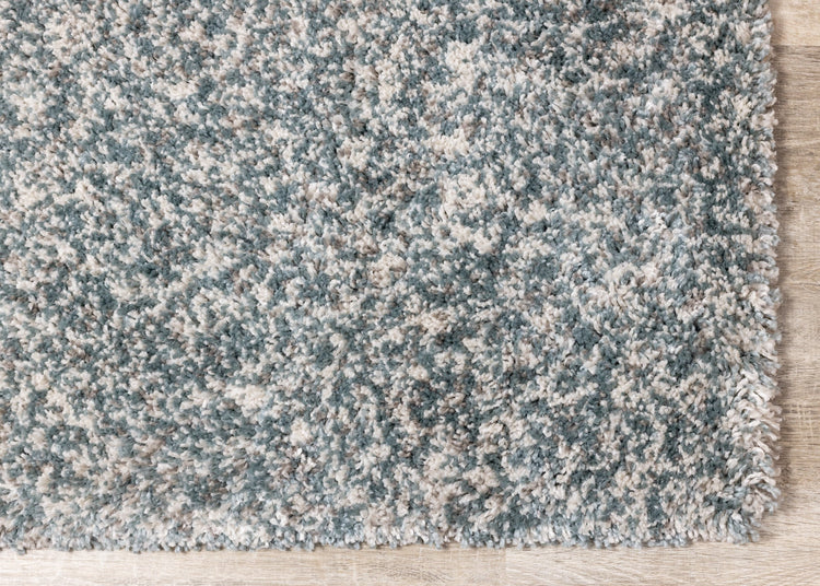 Maroq Blue Grey Cream Shag Rug by Kalora Interiors
