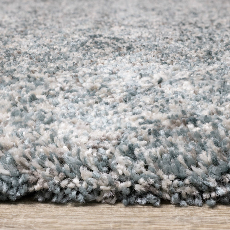 Maroq Blue Grey Cream Shag Rug by Kalora Interiors