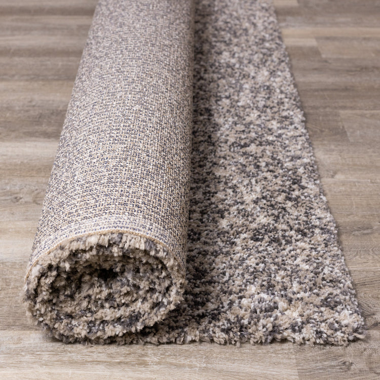 Maroq Beige Grey Cream Tonal Solid Rug by Kalora Interiors