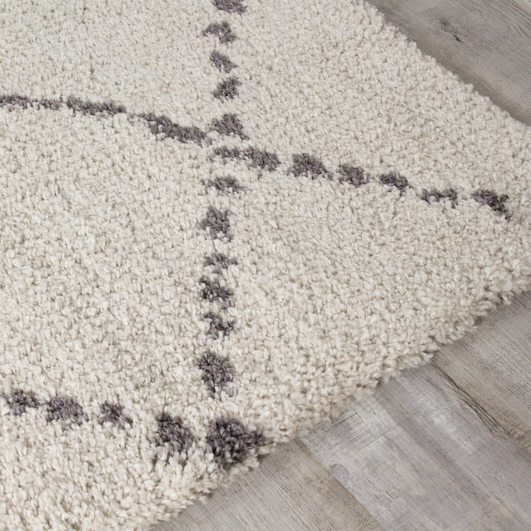Matrique 5413_3A18 Alfombra de área de pelo enrejado gris blanco de Novelle Home