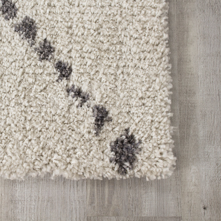 Matrique 5413_3A18 Alfombra de área de pelo enrejado gris blanco de Novelle Home
