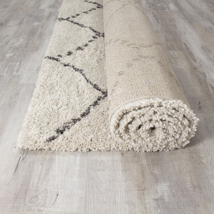 Matrique 5413_3A18 Alfombra de área de pelo enrejado gris blanco de Novelle Home