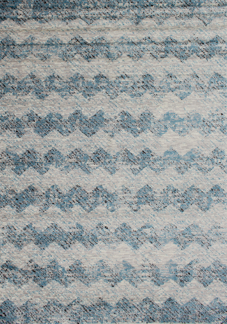 Meridian 8738_0252 Blue Grey Chevron Area Rug by Novelle Home