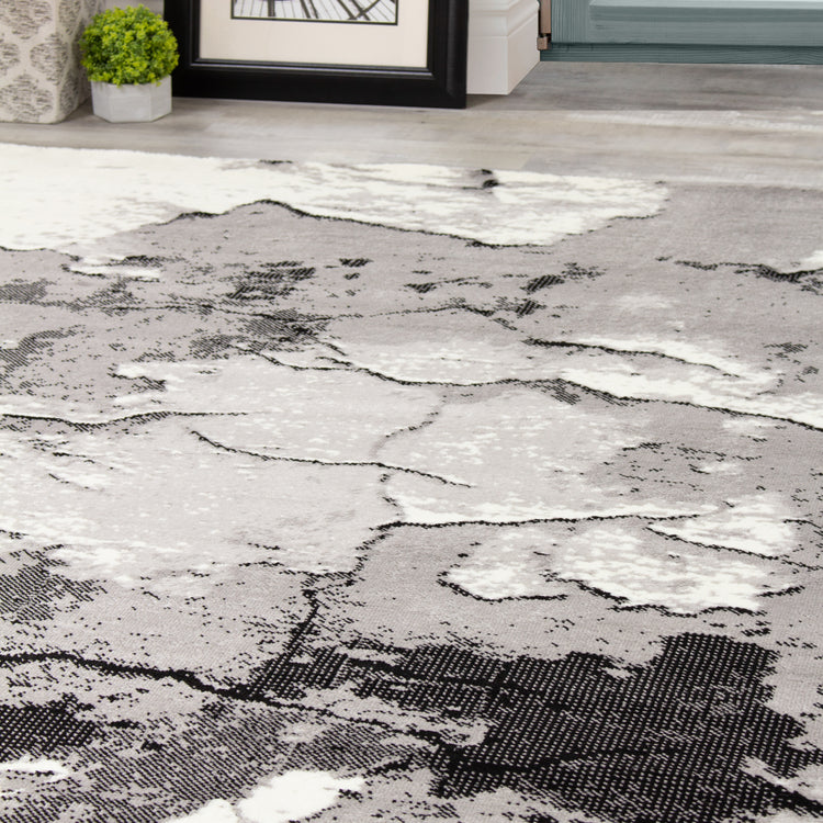 Meridian A005_0373 Grey Rock Face Texture Area Rug by Novelle Home