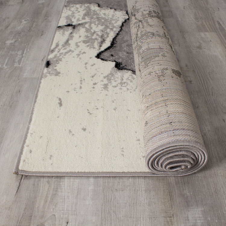 Meridian A005_0373 Grey Rock Face Texture Area Rug by Novelle Home