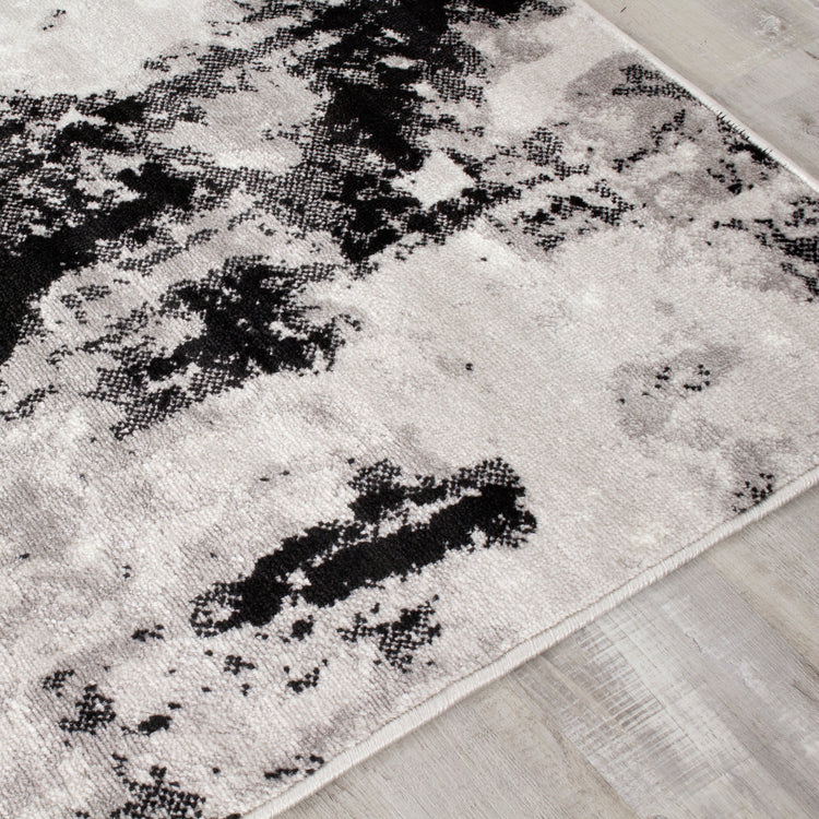 Meridian A006_0727 Grey Pebbles Distressed Area Rug by Novelle Home
