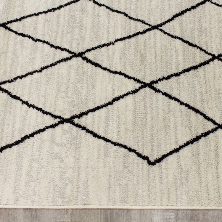 Meridian A191_0282 Pen-Drawn Trellis Lines Area Rug by Novelle Home