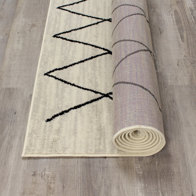 Meridian A191_0282 Pen-Drawn Trellis Lines Area Rug by Novelle Home