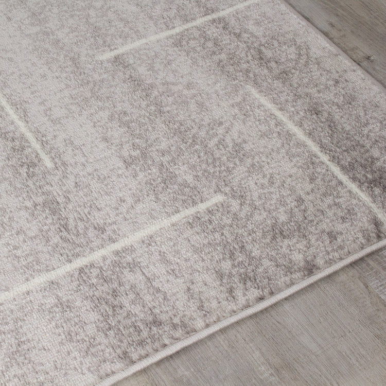 Meridian A607_0737 Grey Parallel and Perpendicular Lines Area Rug by Novelle Home