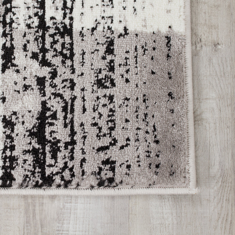 Meridian A608_0373 Grey Distressed Rectangles Area Rug by Novelle Home