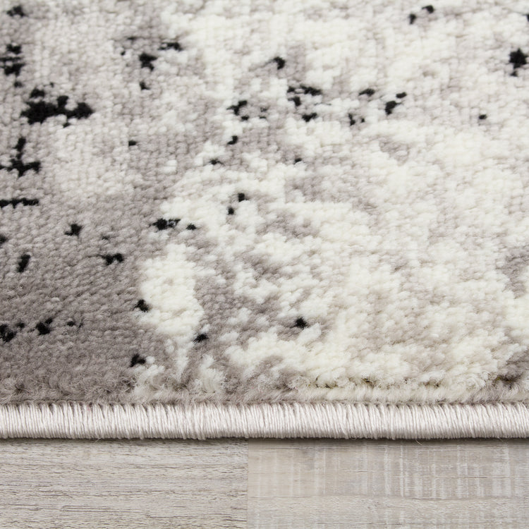Meridian A608_0373 Grey Distressed Rectangles Area Rug by Novelle Home