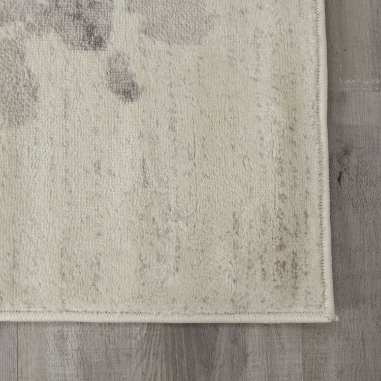 Meridian A643_0272 Grey Cream Watercolour Flower Area Rug by Novelle Home