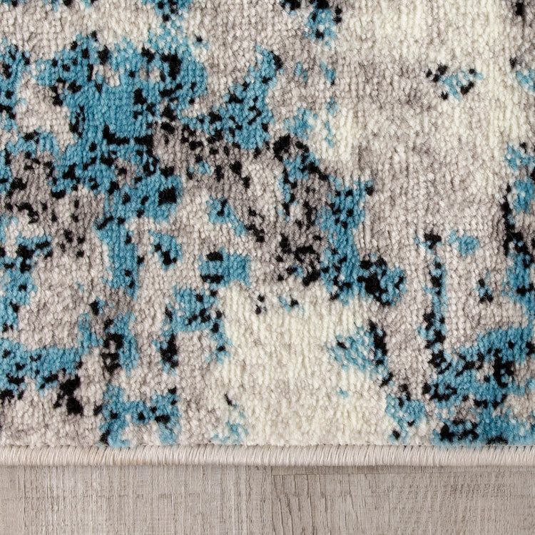 Meridian B193_4757 Grey Distressed Blue Spackle Area Rug by Novelle Home