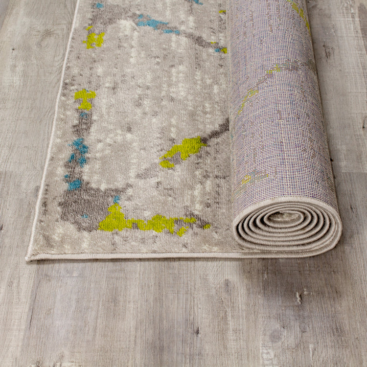 Meridian B197_0747 Blue Green Grey Diamond Area Rug by Novelle Home