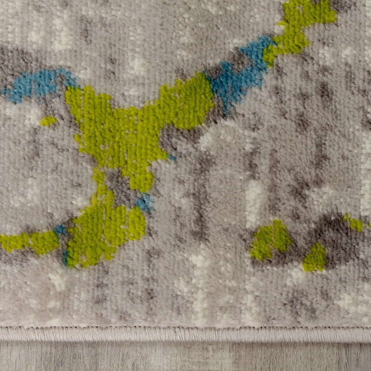 Meridian B197_0747 Blue Green Grey Diamond Area Rug by Novelle Home
