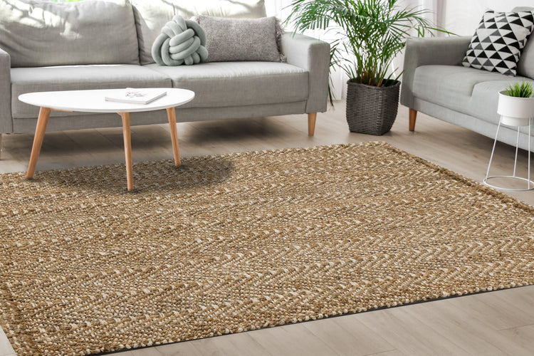 Natural Handmade Beige Cream Area Rug by Kalora Interiors