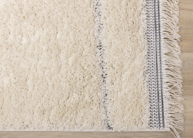 Novato Cream Grey Asymmetrical Lines Rug by Kalora Interiors