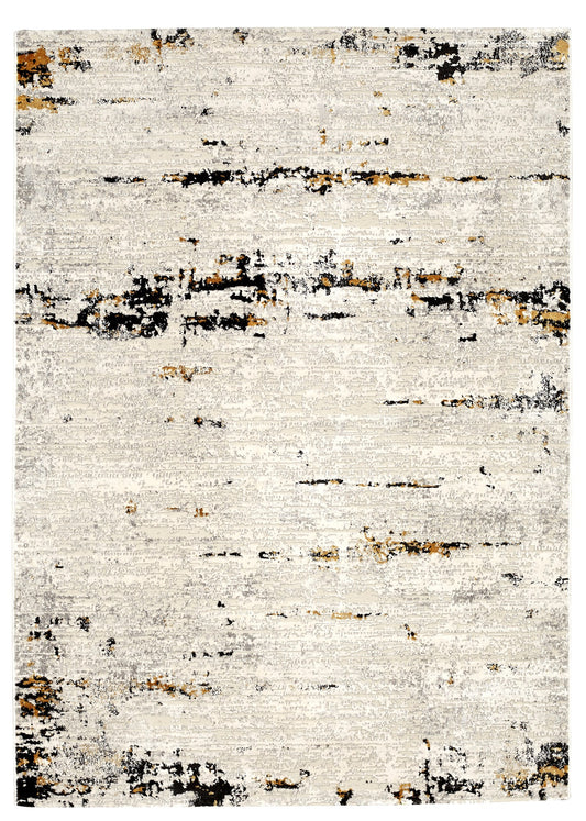 Panache PAN-5075A-CRYE Soft Powerloomed Cream Yellow Anthracite Area Rug By Viana Inc
