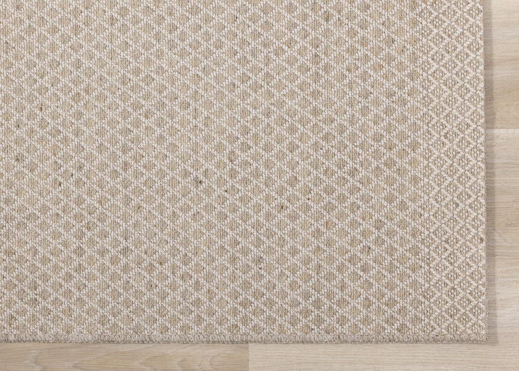 Peak Beige Small Crosshatch Geometric Rug by Kalora Interiors