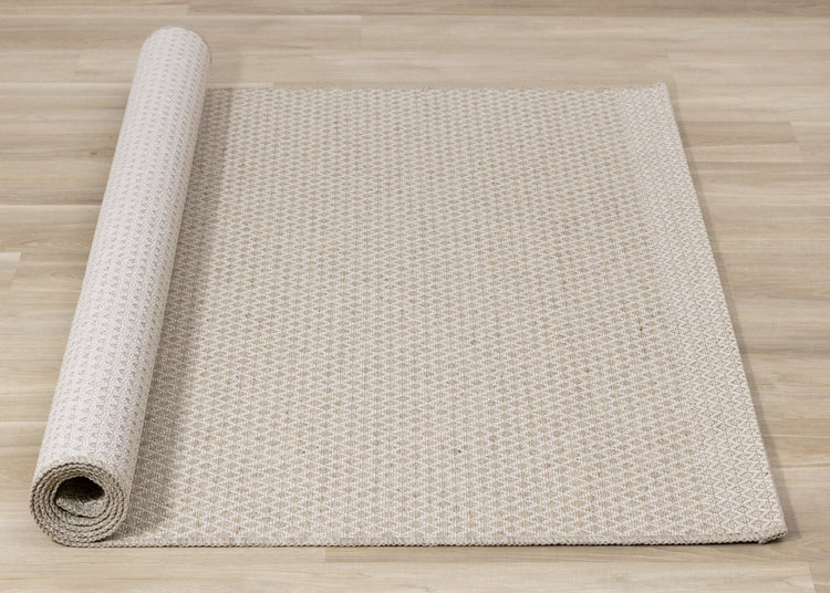 Peak Beige Small Crosshatch Geometric Rug by Kalora Interiors