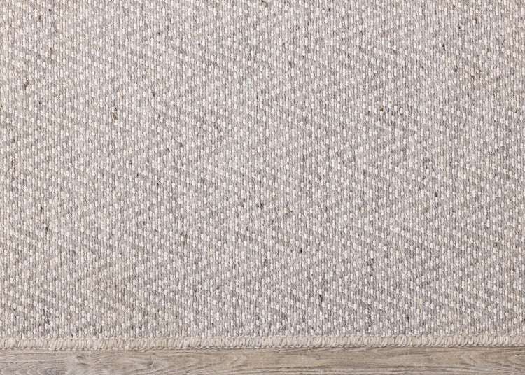 Peak Grey Chevron Textured Flatweave Rug by Kalora Interiors