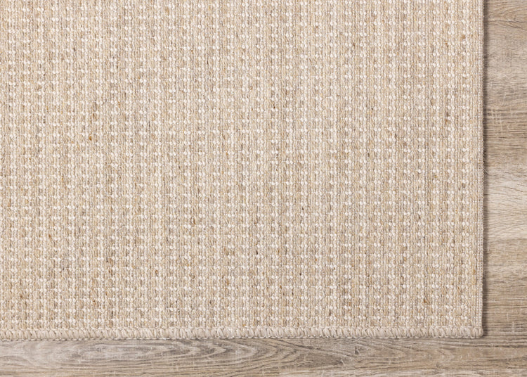 Peak Beige Variegated Texture Block Wool Rug by Kalora Interiors