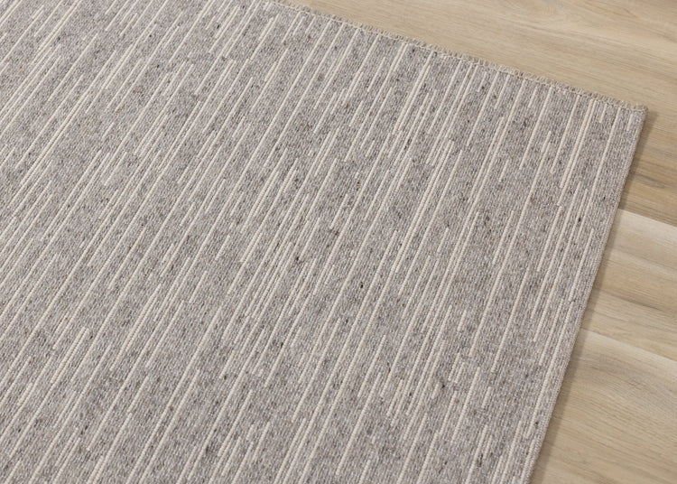 Peak Grey Textured Wool Rug by Kalora Interiors