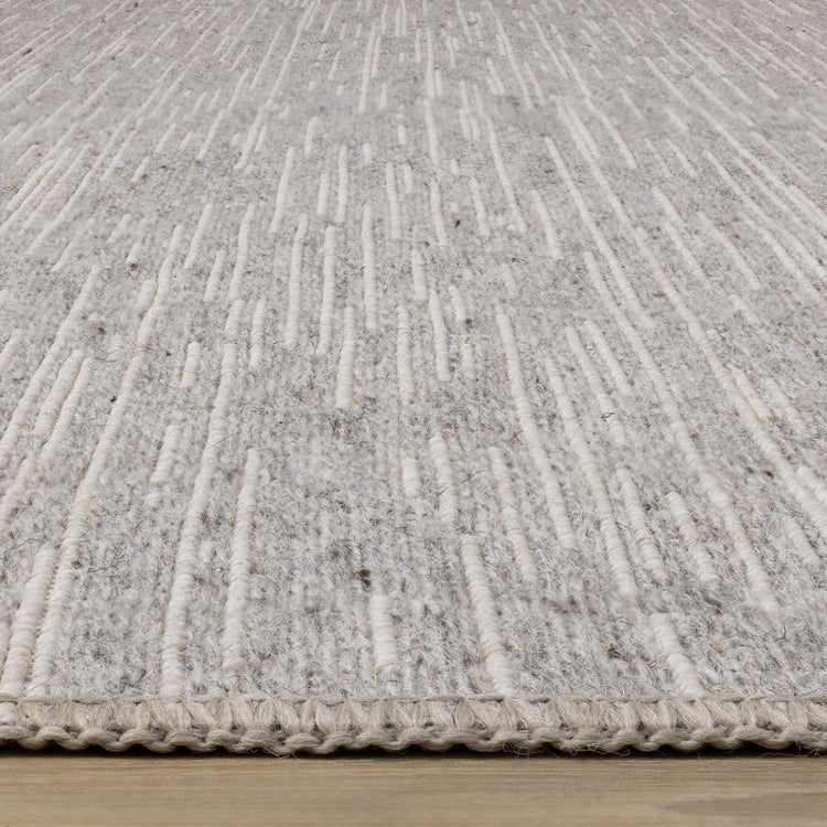 Peak Grey Textured Wool Rug by Kalora Interiors