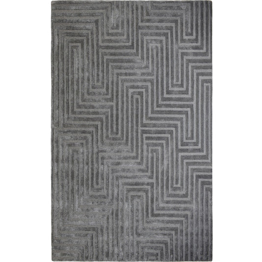 Graceland RGRA-18003 Alfombra de área de laberinto tejida a mano en gris oscuro de Renwil