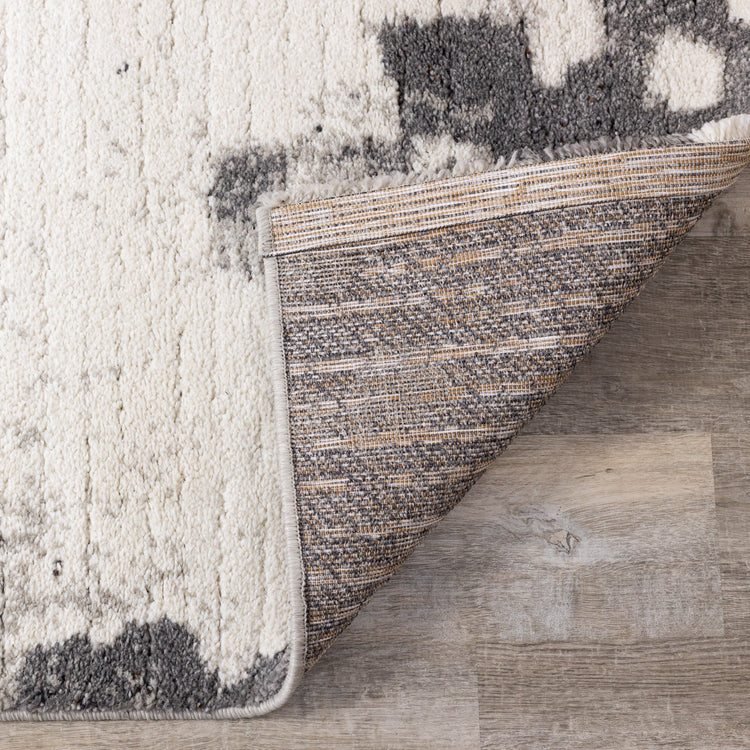 Ravine Cream Grey Cowhide Design Rug by Kalora Interiors