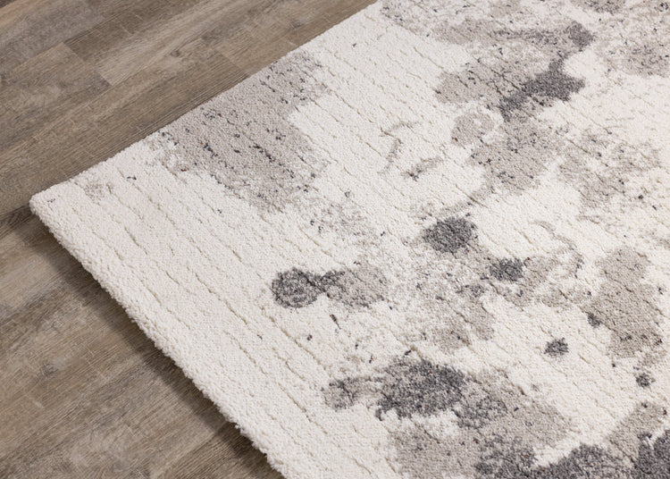 Ravine Cream Grey Cowhide Design Rug by Kalora Interiors