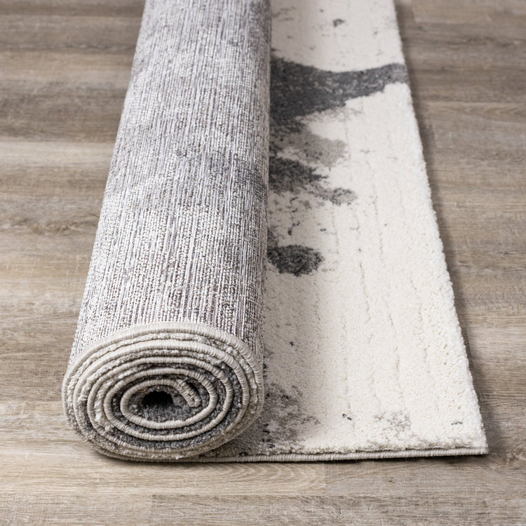 Ravine Cream Grey Cowhide Design Rug by Kalora Interiors