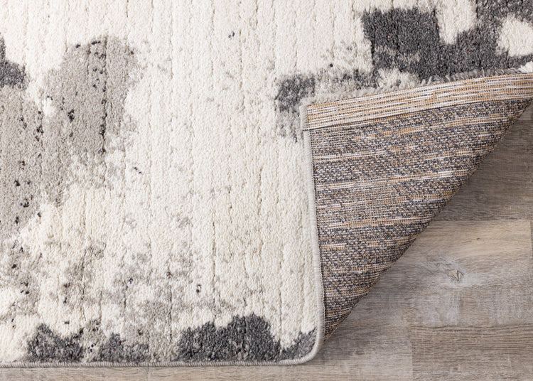 Ravine Cream Grey Cowhide Design Rug by Kalora Interiors