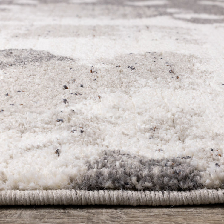 Ravine Cream Grey Cowhide Design Rug by Kalora Interiors