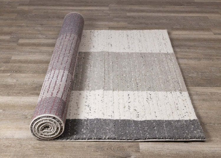 Ravine Cream Grey Rectangles Rug by Kalora Interiors