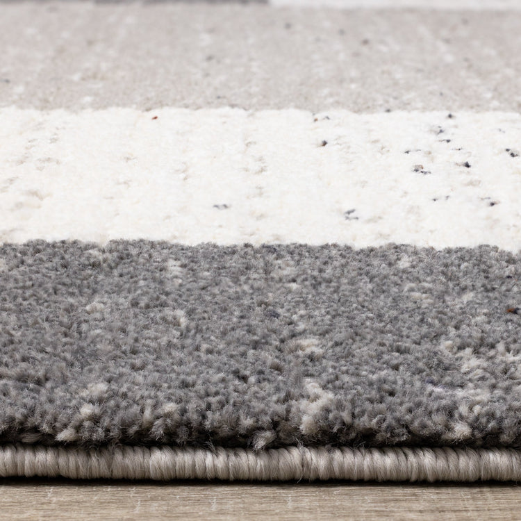 Ravine Cream Grey Rectangles Rug by Kalora Interiors
