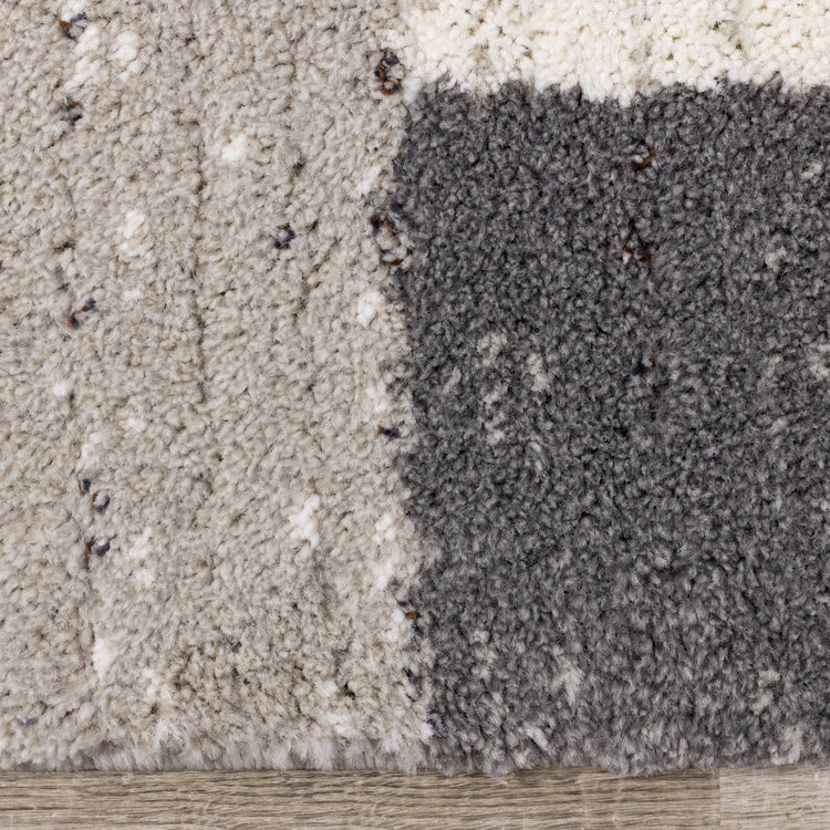 Ravine Cream Grey Rectangles Rug by Kalora Interiors