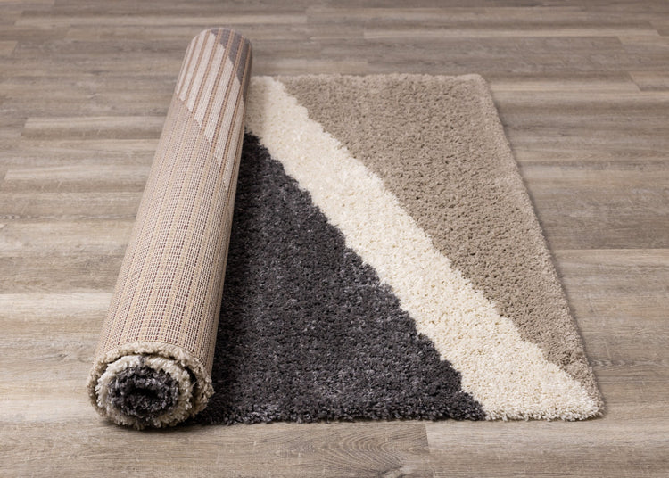 Rondo Beige Grey Cream Zig Zag Rug by Kalora Interiors