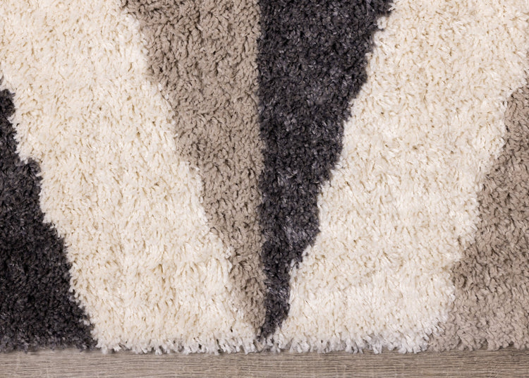 Rondo Beige Grey Cream Zig Zag Rug by Kalora Interiors