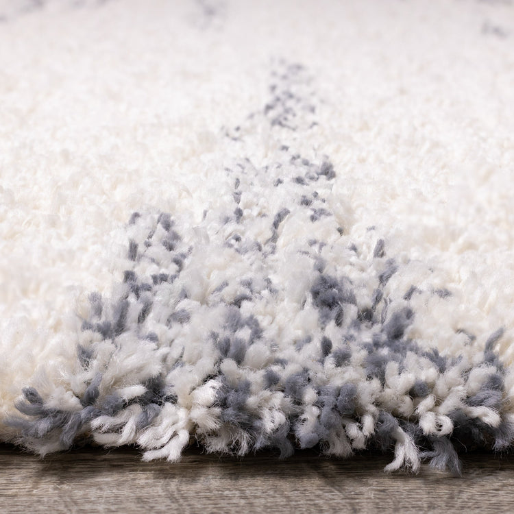 Rondo Cream Blue Modern Striped Rug by Kalora Interiors