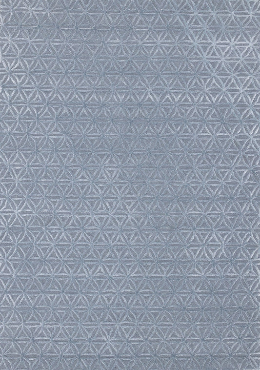 Royal Blue Hand Tufted Triangles Rug by Kalora Interiors