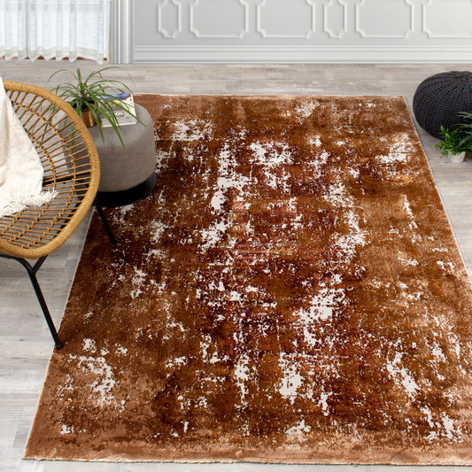 Sabine Orange Cream Distressed Rug by Kalora Interiors