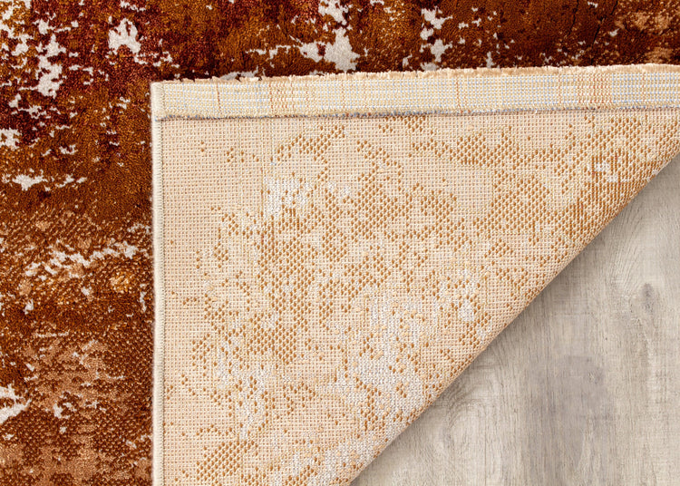 Sabine Orange Cream Distressed Rug by Kalora Interiors